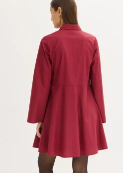 bonprix bonprix Vestido camisero de algodón puro Rojo Clearance