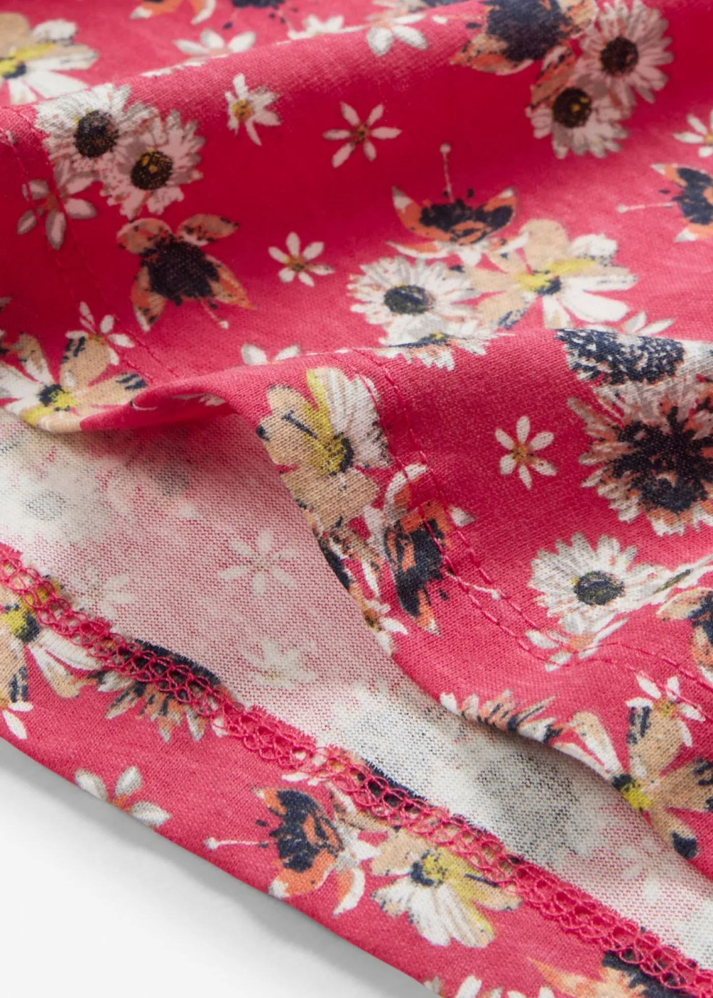 bonprix bonprix Vestido camisero de algodón puro con aberturas laterales (2 unidades) rosa hibisco + negro con flores