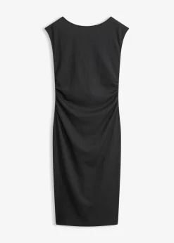 bonprix bonprix Vestido camisero de crepé estructurado Negro New