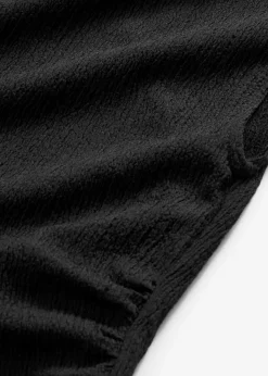 bonprix bonprix Vestido camisero de crepé estructurado Negro New