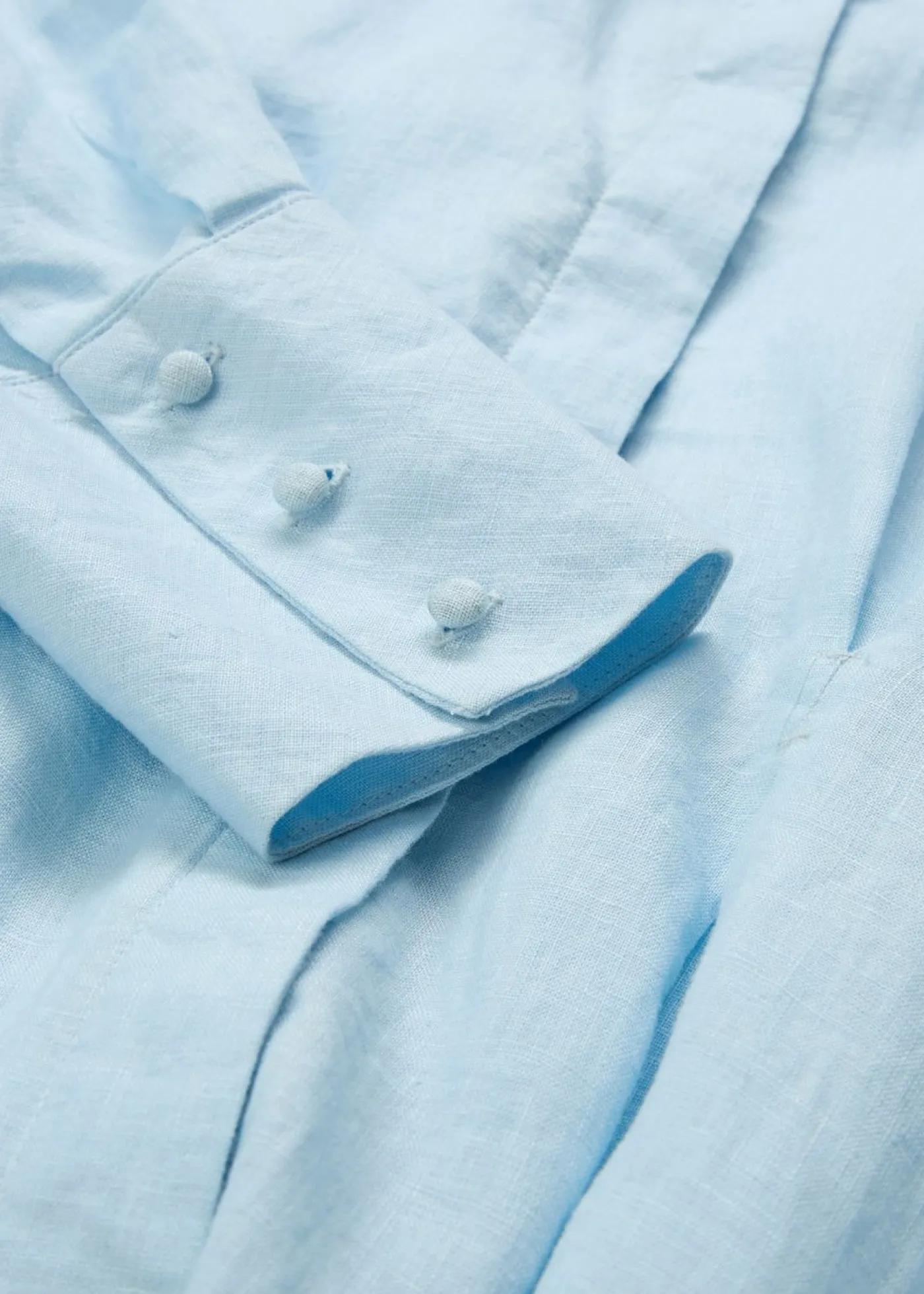 bonprix bonprix Vestido camisero de lino puro Azul hielo Clearance