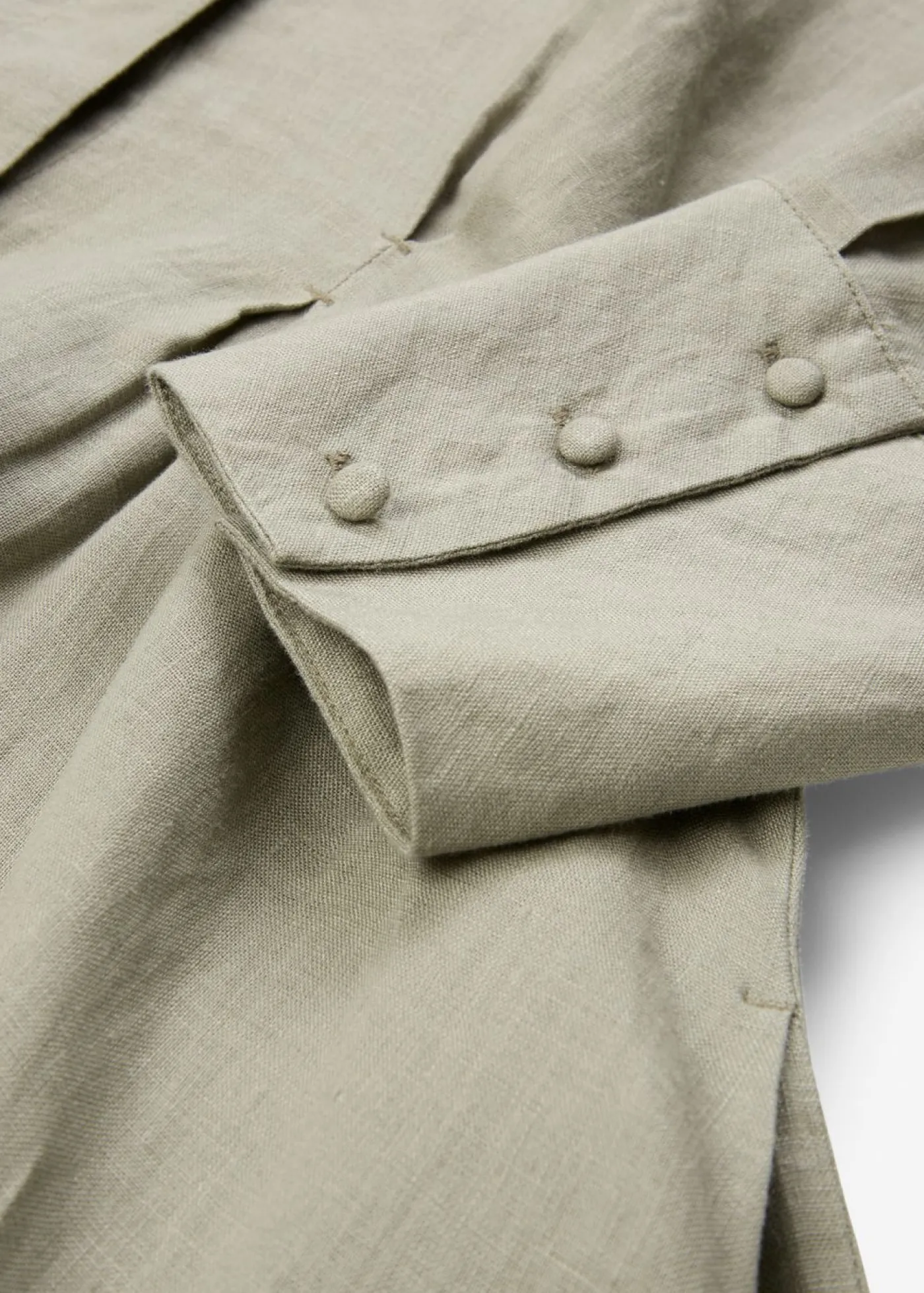 bonprix bonprix Vestido camisero de lino puro Caqui nuevo