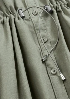 bonprix bonprix Vestido camisero de mezcla de lino y algodón Verde oliva Discount
