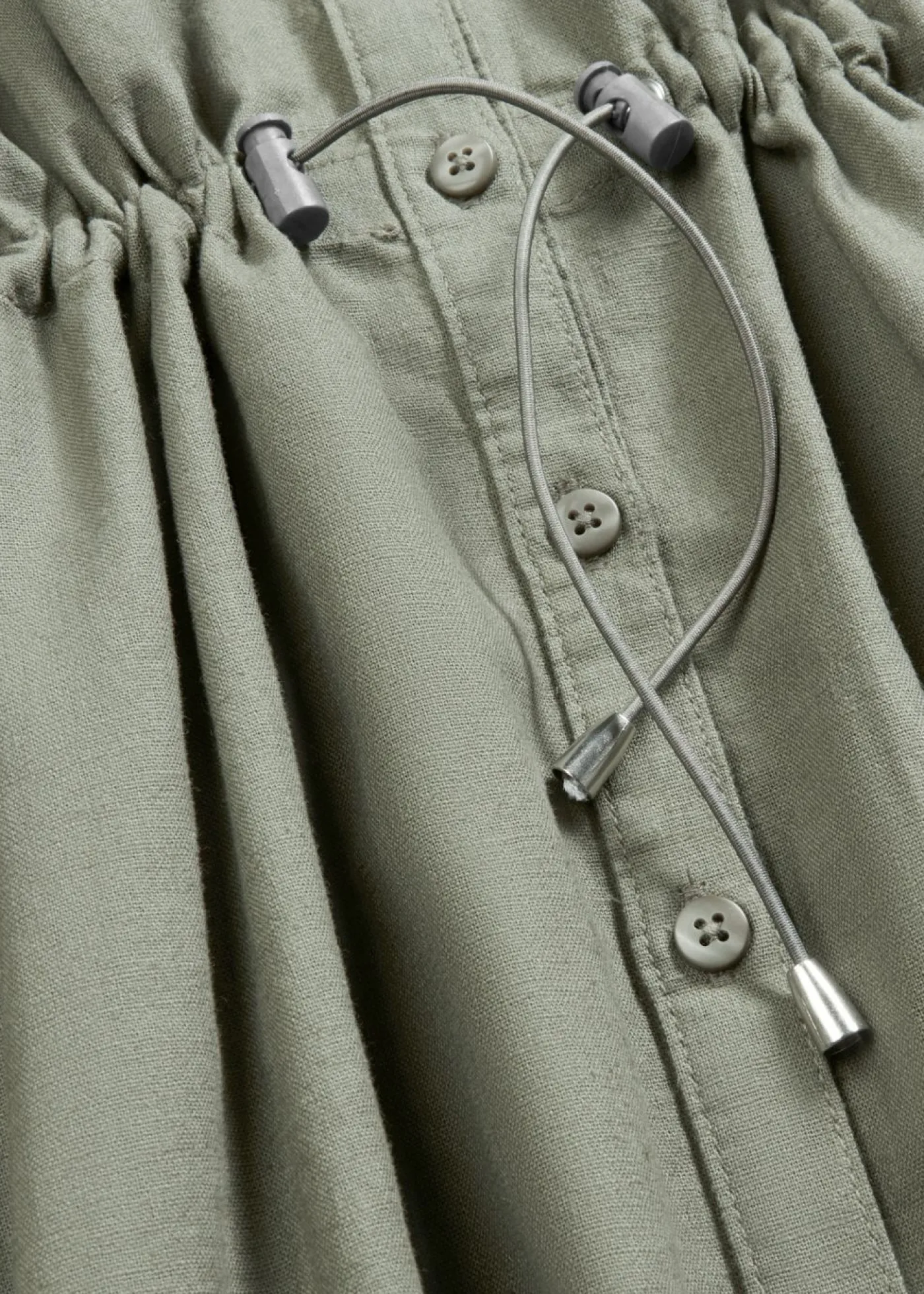 bonprix bonprix Vestido camisero de mezcla de lino y algodón Verde oliva Discount