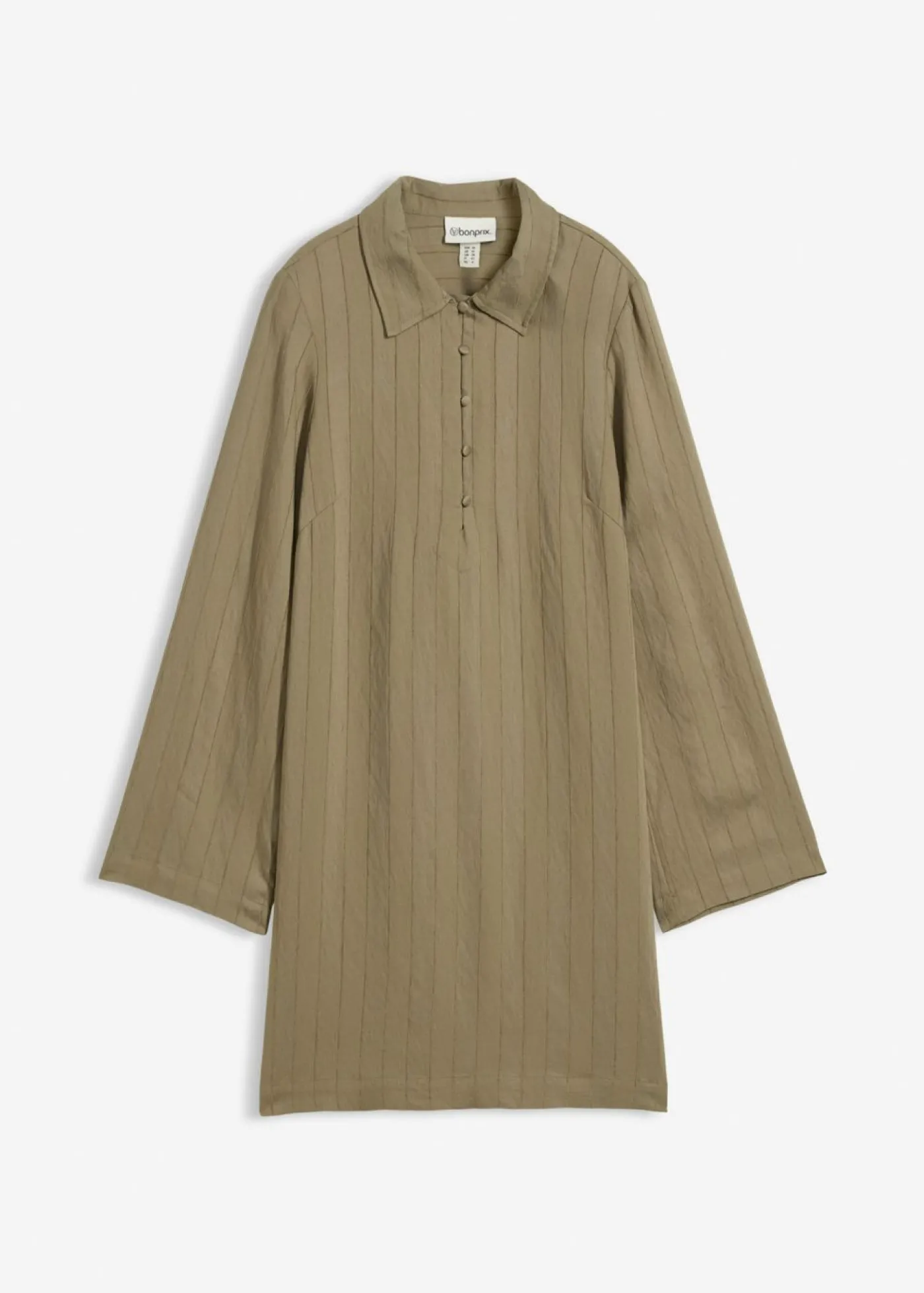 bonprix bonprix Vestido camisero de mezcla de viscosa Verde oliva Online