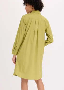 bonprix bonprix Vestido camisero de popelín de algodón verde cactus Sale