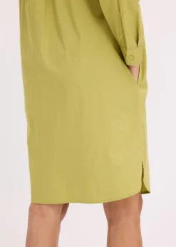 bonprix bonprix Vestido camisero de popelín de algodón verde cactus Sale