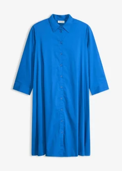 bonprix bonprix Vestido camisero de popelín Azul ártico Discount