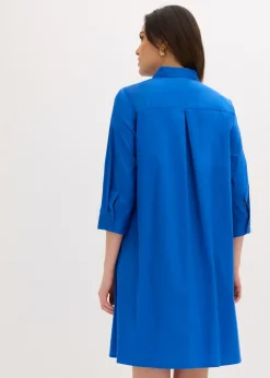 bonprix bonprix Vestido camisero de popelín Azul ártico Discount