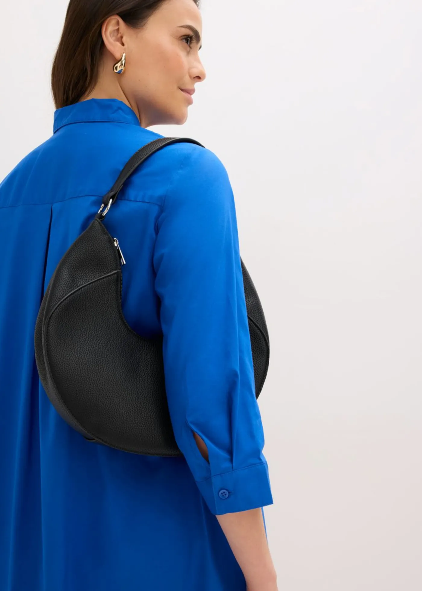 bonprix bonprix Vestido camisero de popelín Azul ártico Discount