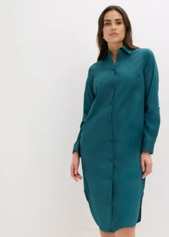 bonprix bonprix Vestido camisero de popelín de algodón verde pimiento Best
