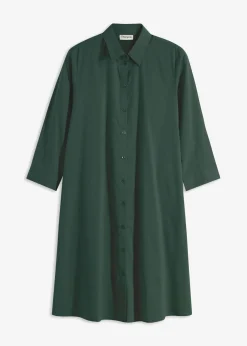 bonprix bonprix Vestido camisero de popelín verde sombra Online