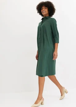bonprix bonprix Vestido camisero de popelín verde sombra Online