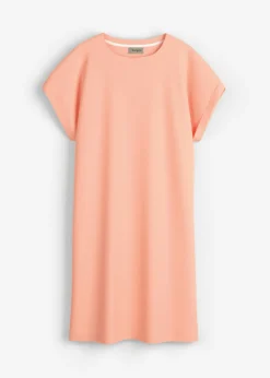 bonprix bonprix Vestido camisero de tejido interlock resistente Melocotón Best