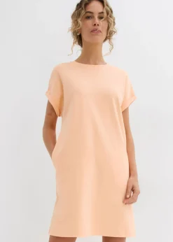 bonprix bonprix Vestido camisero de tejido interlock resistente Melocotón Best