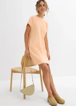 bonprix bonprix Vestido camisero de tejido interlock resistente Melocotón Best