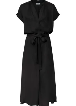 bonprix bonprix Vestido camisero de viscosa fluida Negro Online