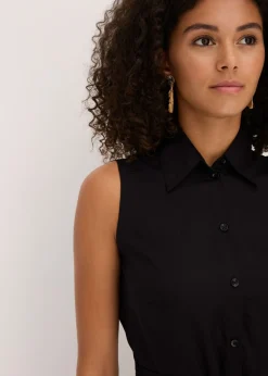 bonprix bonprix Vestido camisero de viscosa Negro