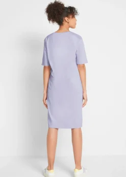 bonprix bonprix Vestido camisero holgado de algodón puro (2 unidades) Lavanda ahumado + negro Best