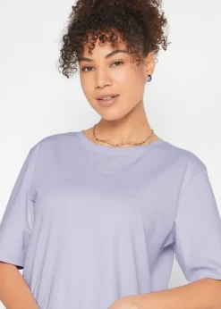 bonprix bonprix Vestido camisero holgado de algodón puro (2 unidades) Lavanda ahumado + negro Best