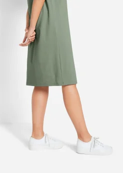 bonprix bonprix Vestido camisero holgado de algodón puro (2 unidades) Azul marino + verde hierba Discount