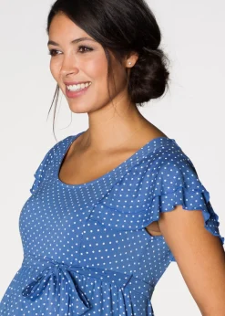 bonprix bonprix Vestido camisero premamá Azul cielo de lunares Outlet