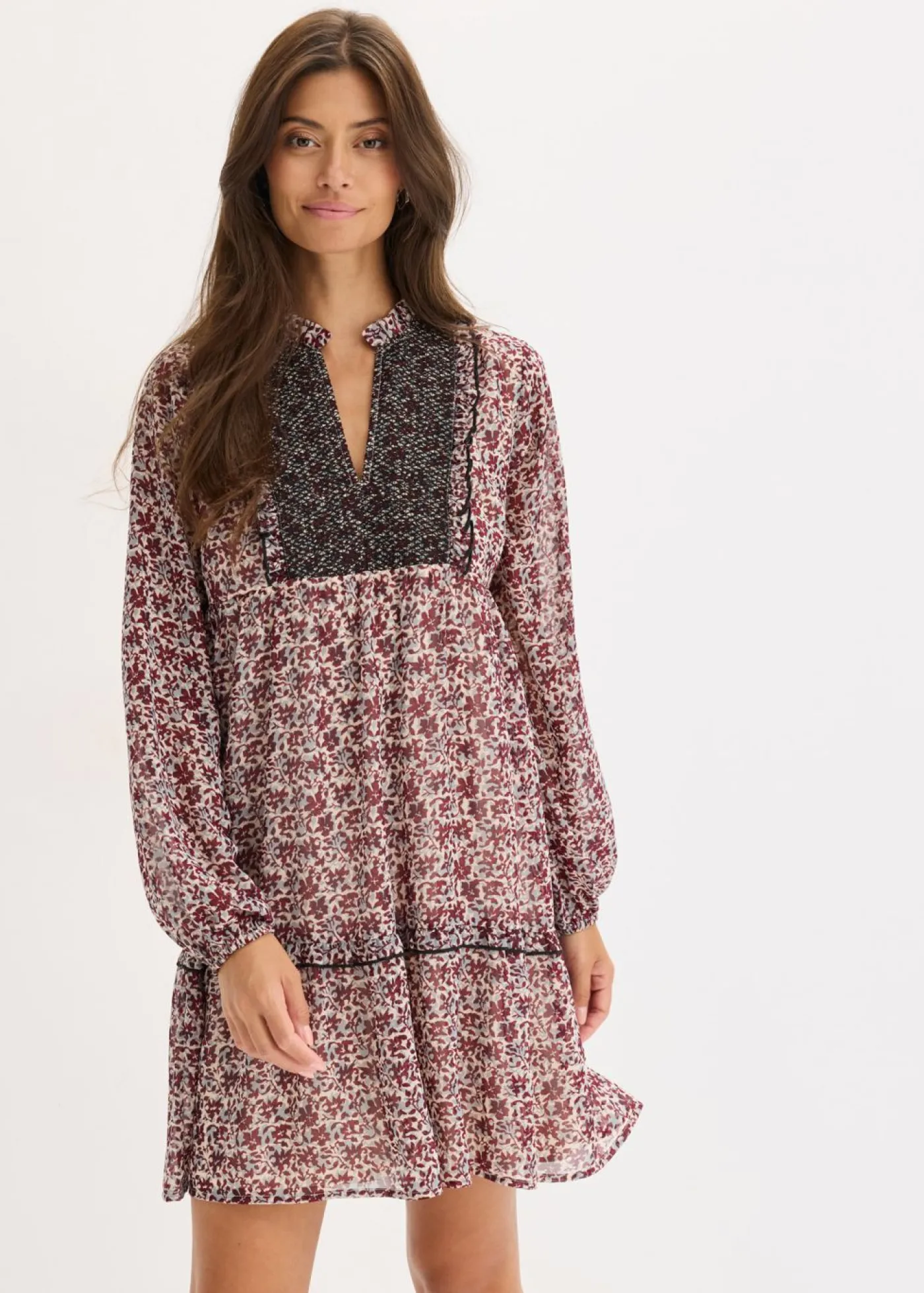 bonprix bonprix Vestido con bordado Blanco lana