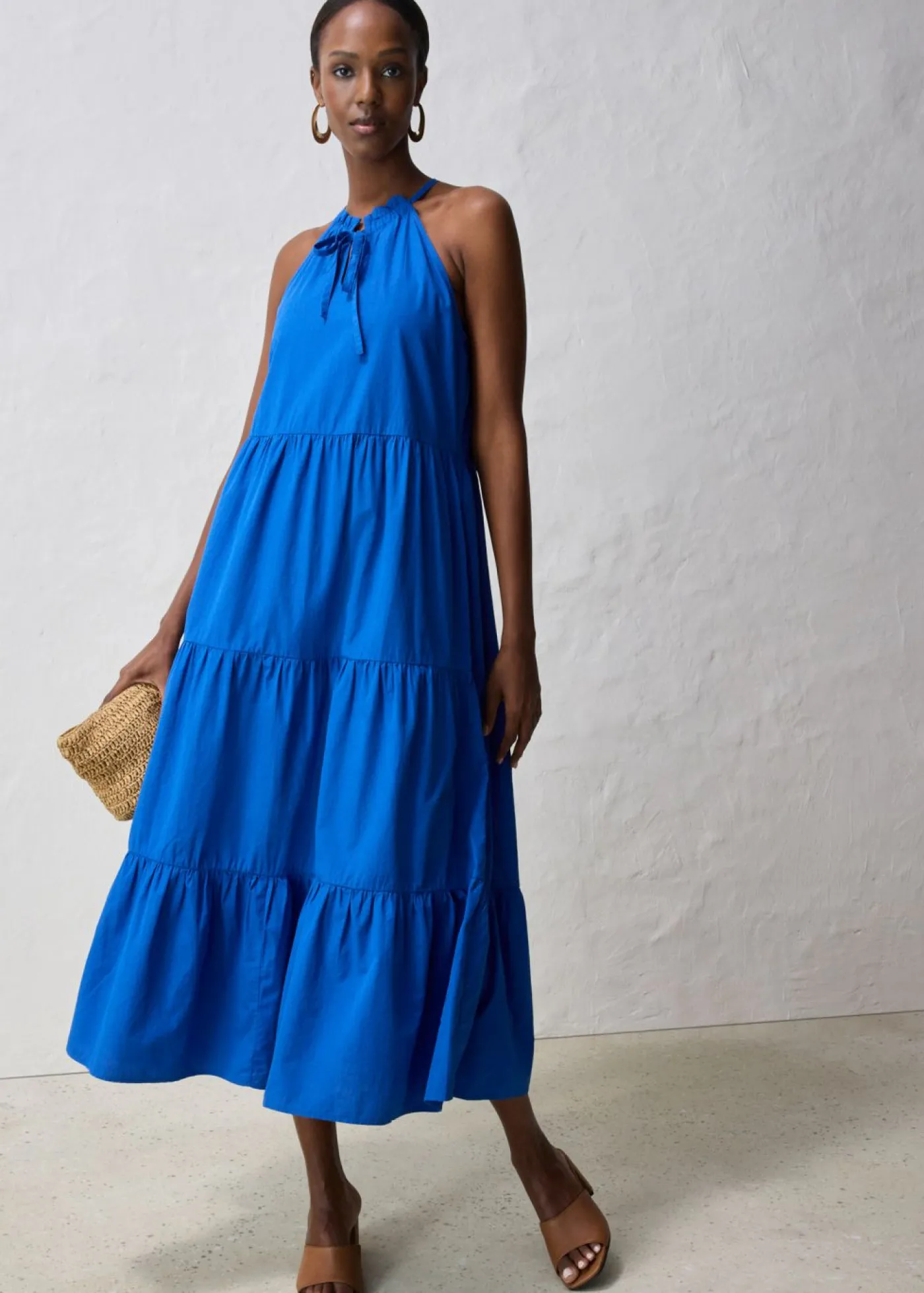 bonprix bonprix Vestido con contenido de seda Azul ártico New