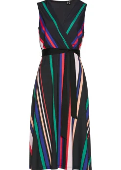 bonprix bonprix Vestido con cordón Negro-multicolor de rayas Best