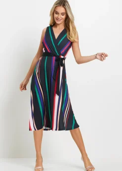 bonprix bonprix Vestido con cordón Negro-multicolor de rayas Best