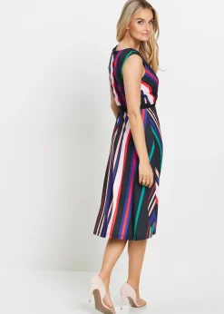 bonprix bonprix Vestido con cordón Negro-multicolor de rayas Best