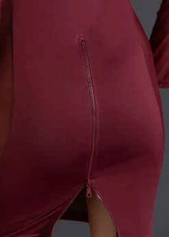 bonprix VENUS Vestido con cremallera rojo borgoña Online