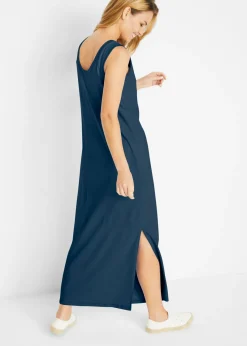 bonprix bonprix Vestido con diseño jaspeado azul marino moteado New