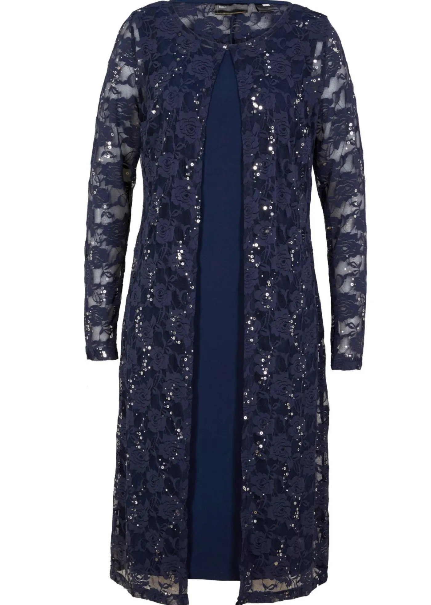bonprix bonprix Vestido con encaje (2 piezas) Azul marino Sale