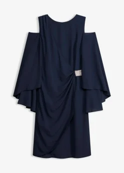 bonprix bonprix Vestido con escote bañera Azul marino Outlet