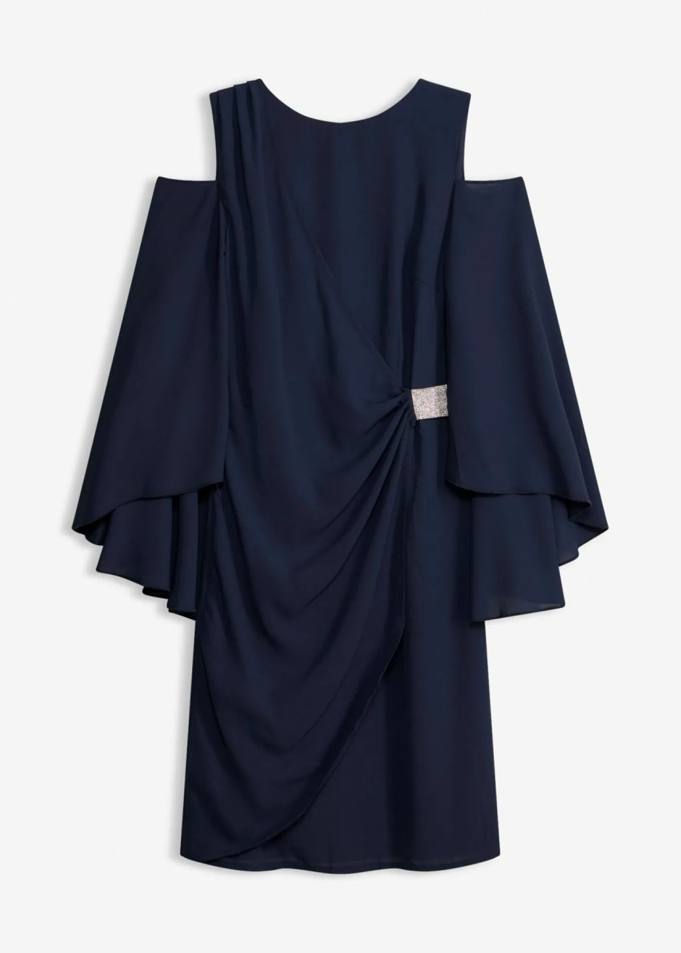 bonprix bonprix Vestido con escote bañera Azul marino Outlet