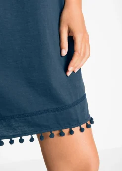 bonprix bonprix Vestido con escote bañera de punto Azul oscuro Hot