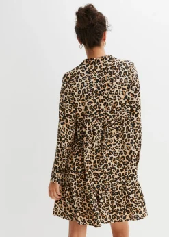 bonprix bonprix Vestido con estampado animal Beige tiza-marrón con estampado de leopardo New