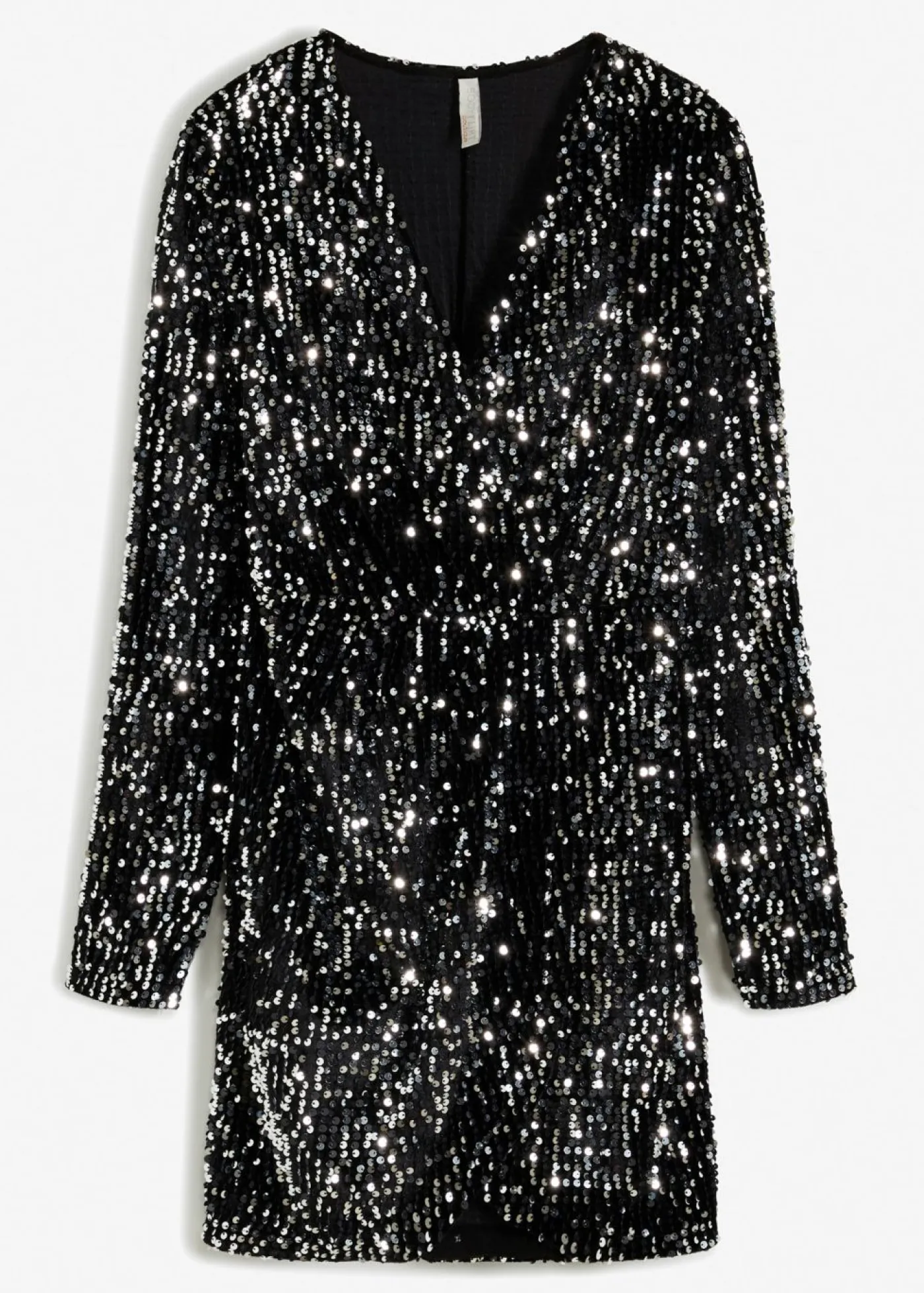 bonprix bonprix Vestido con lentejuelas de terciopelo suave Negro Hot