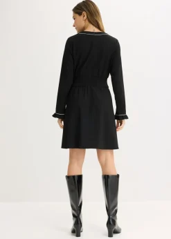 bonprix bonprix Vestido con volantes Negro-blanco lana Best