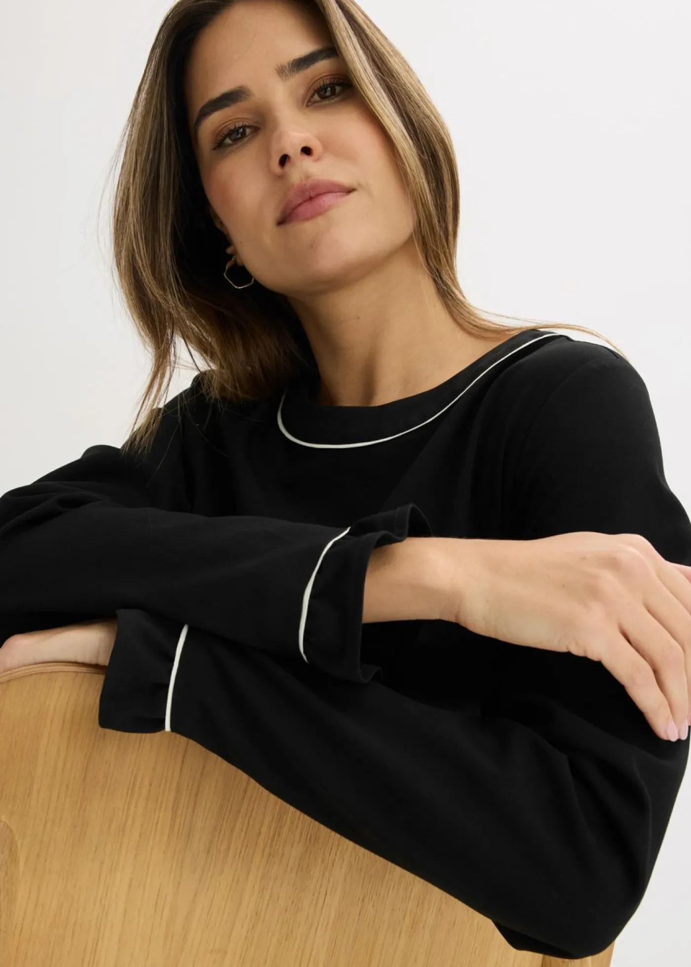 bonprix bonprix Vestido con volantes Negro-blanco lana Best