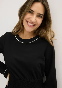 bonprix bonprix Vestido con volantes Negro-blanco lana Best