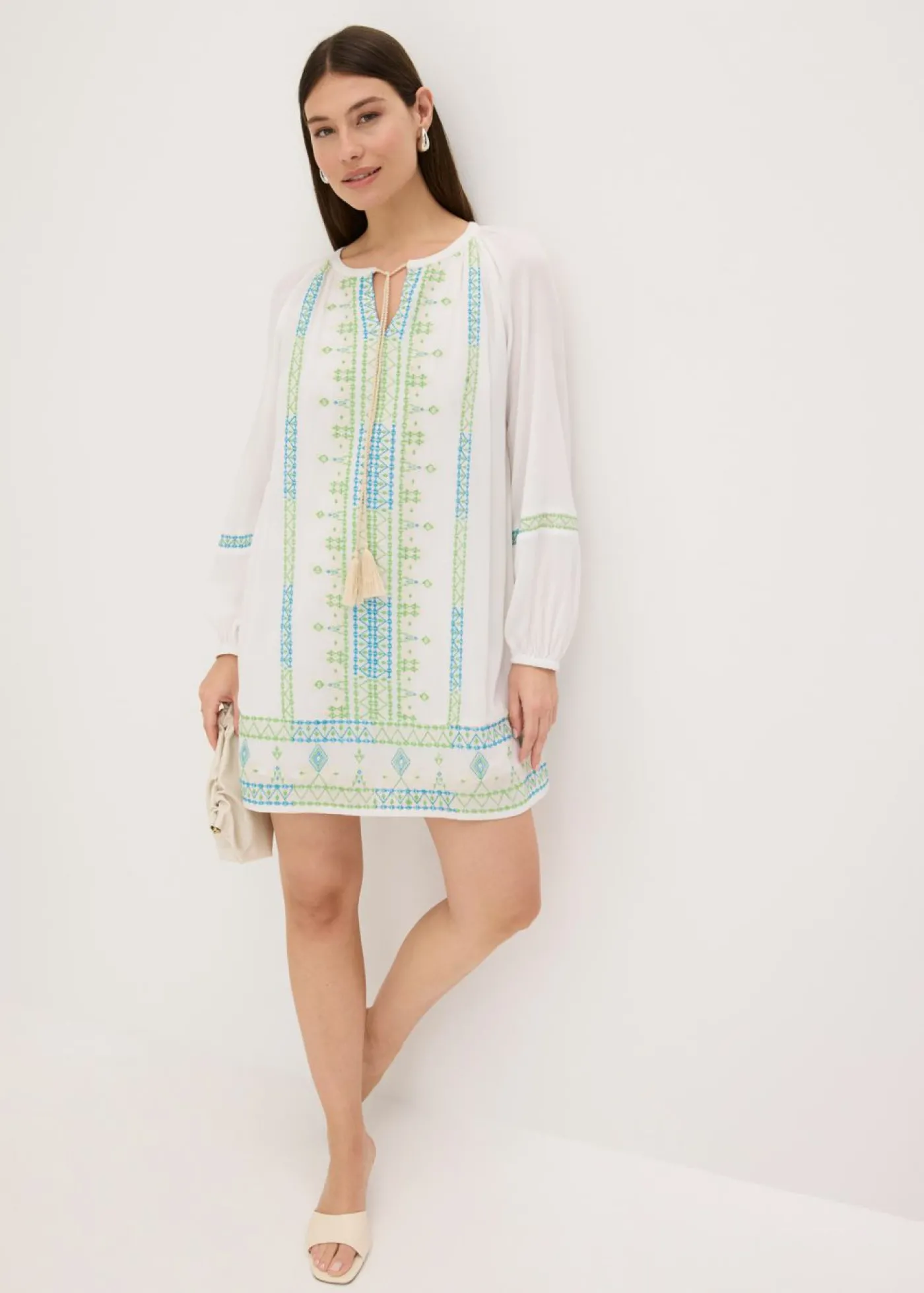 bonprix bonprix Vestido corto Blanco estampado Hot