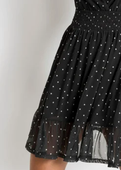 bonprix bonprix Vestido corto negro / crema suave topos Clearance