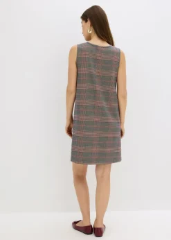 bonprix bonprix Vestido corto marrón-beige a cuadros Discount