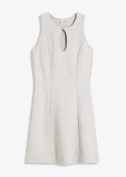 bonprix bonprix Vestido corto con botón decorativo gris claro jaspeado moteado