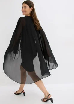 bonprix bonprix Vestido corto con capa de gasa fina Negro
