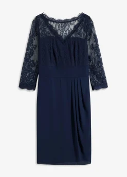 bonprix bonprix Vestido corto con encaje Azul marino Outlet