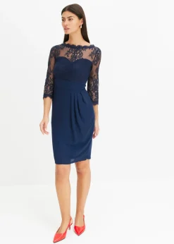 bonprix bonprix Vestido corto con encaje Azul marino Outlet