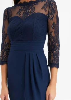 bonprix bonprix Vestido corto con encaje Azul marino Outlet